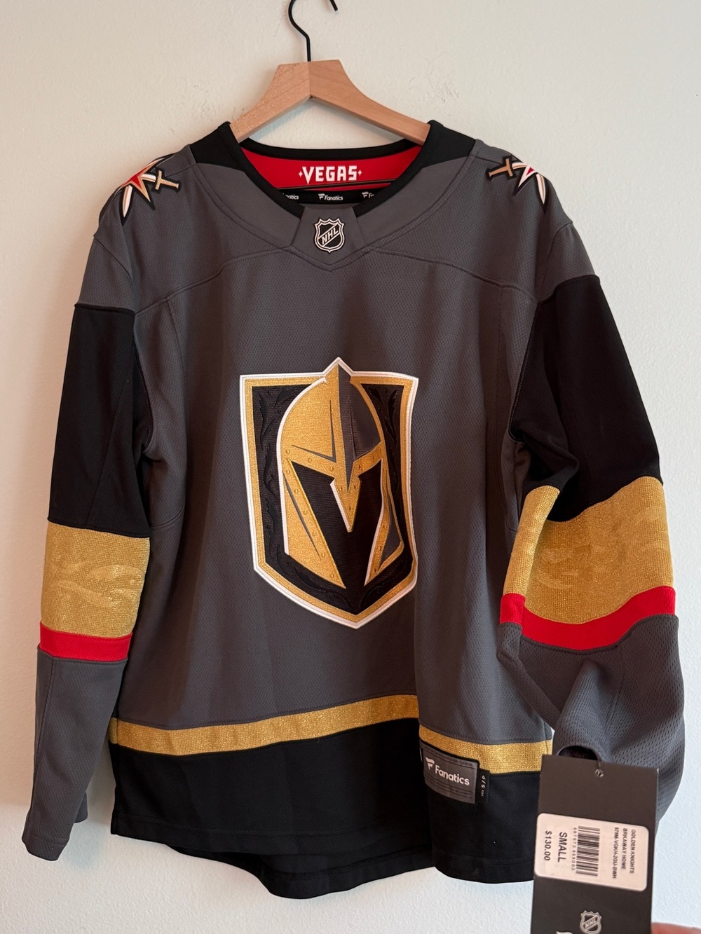 NWT Vegas Golden Knights Gray & Gold NHL Jersey